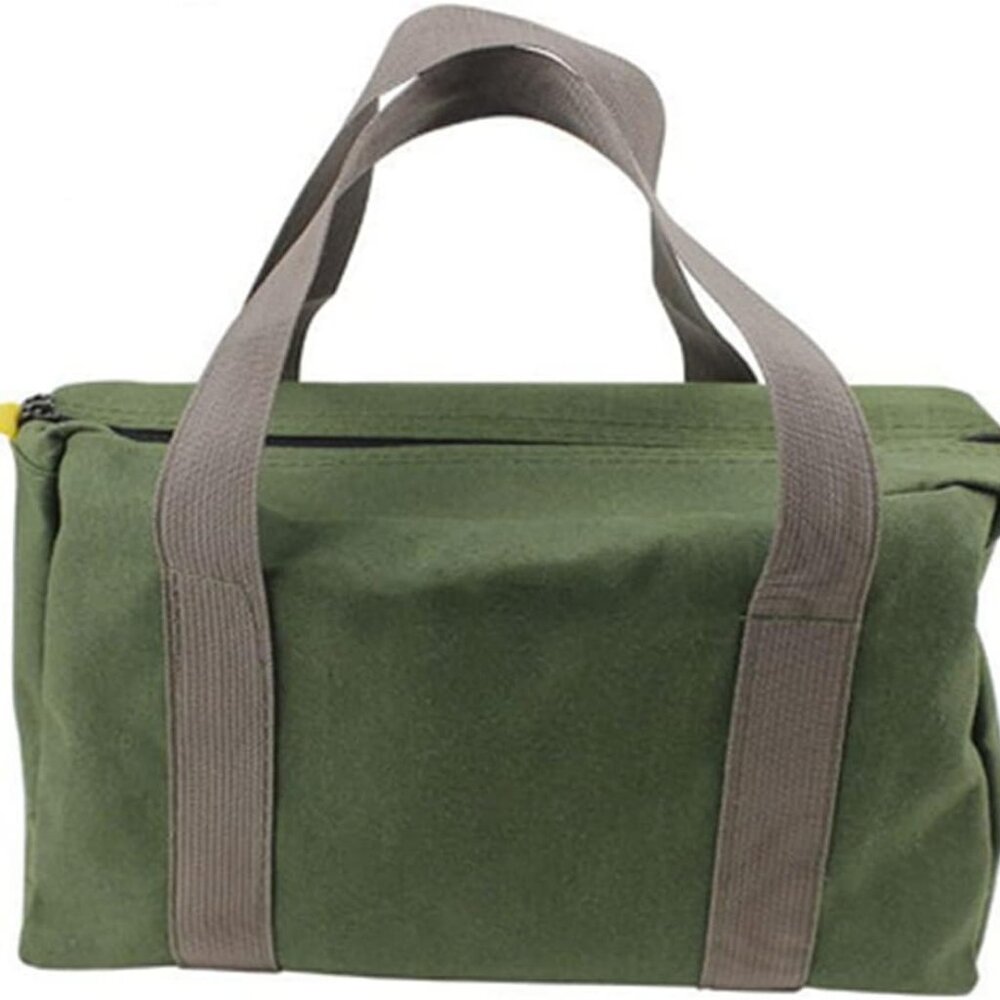 12 Inch Canvas Wide Mouth Tool Bag, Large Capacity Tool Storage Bags for Men, Sm